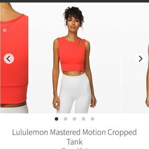 Lululemon Mastered Motion Cropped Tank✨
